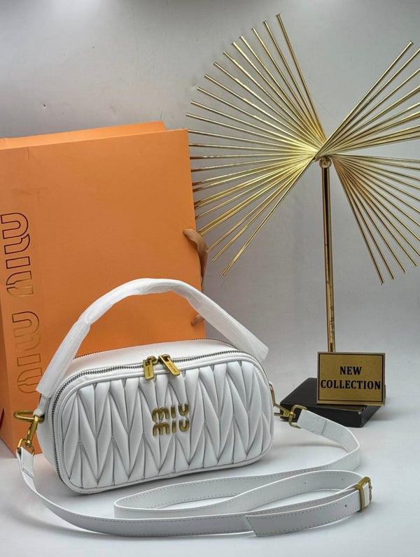 Miu Miu - Matelassé Shoulder Bag White